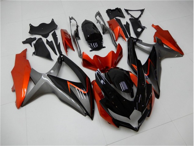 2008-2010 Schwarz Orange Grau Suzuki GSXR 600/750 Motorrad Verkleidung 2008-2010 Schwarz Orange Grau Suzuki GSXR 600/750 Motorrad Verkleidung