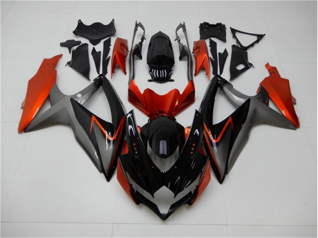 2008-2010 Schwarz Orange Grau Suzuki GSXR 600/750 Motorrad Verkleidung 2008-2010 Schwarz Orange Grau Suzuki GSXR 600/750 Motorrad Verkleidung