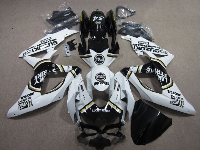2008-2010 Weiß Lucky Strike Schwarz Motul Suzuki GSXR 600 Motorrad Verkleidung 2008-2010 Weiß Lucky Strike Schwarz Motul Suzuki GSXR 600 Motorrad Verkleidung