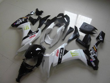 2008-2010 Weiß Monster Kawasaki ZX10R Motorrad Verkleidung