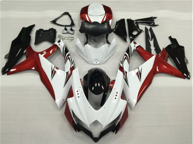 2008-2010 Weiß Rot Schwarz Suzuki GSXR 600/750 Motorrad Verkleidung 2008-2010 Weiß Rot Schwarz Suzuki GSXR 600/750 Motorrad Verkleidung