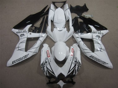 2008-2010 Weiß Schwarz Corona Extra Motul Suzuki GSXR 600 Motorrad Verkleidung