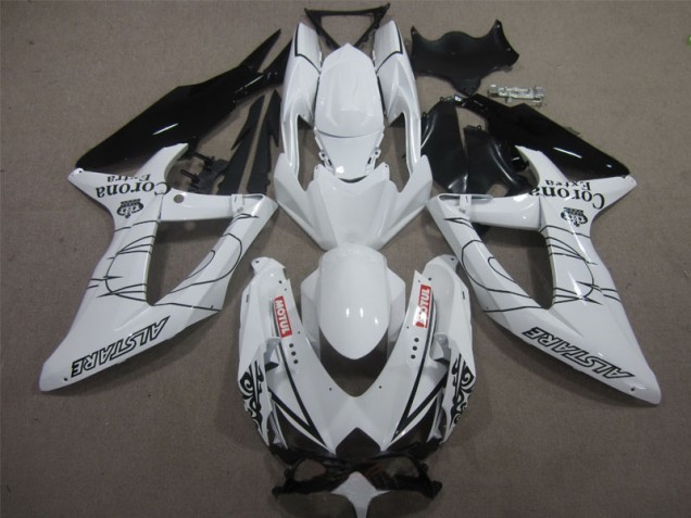 2008-2010 Weiß Schwarz Corona Extra Motul Suzuki GSXR 600 Motorrad Verkleidung 2008-2010 Weiß Schwarz Corona Extra Motul Suzuki GSXR 600 Motorrad Verkleidung