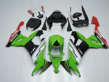 2008-2010 Weiß Schwarz Und Grün Kawasaki ZX10R Motorrad Verkleidung