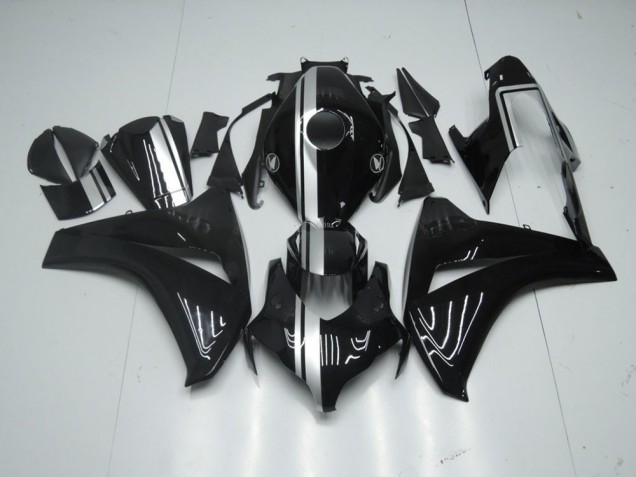 2008-2011 Glänzend Schwarz mit silbernem Streifen Honda CBR1000RR Motorrad Verkleidung 2008-2011 Glänzend Schwarz mit silbernem Streifen Honda CBR1000RR Motorrad Verkleidung