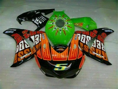 2008-2011 Grün Orange Honda CBR1000RR Motorrad Verkleidung