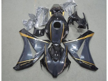 2008-2011 Schwarz Gold Feuerklinge Honda CBR1000RR Motorrad Verkleidung