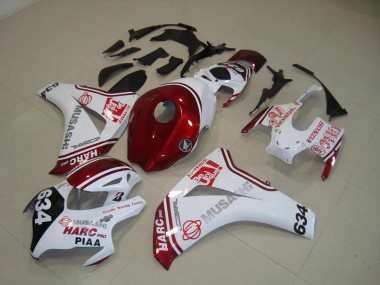 2008-2011 Weiß Rot HARC Pro PIAA 634 Honda CBR1000RR Motorrad Verkleidung