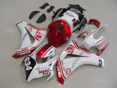 2008-2011 Weiß Rot HARC Pro PIAA 634 Honda CBR1000RR Motorrad Verkleidungen