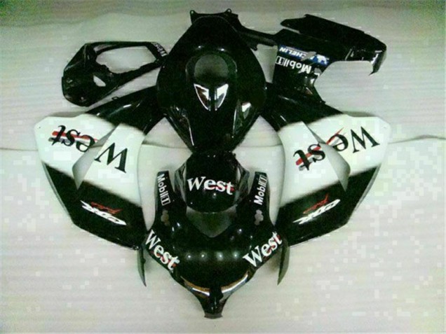 2008-2011 Weiß Schwarz West Honda CBR1000RR Motorrad Verkleidung