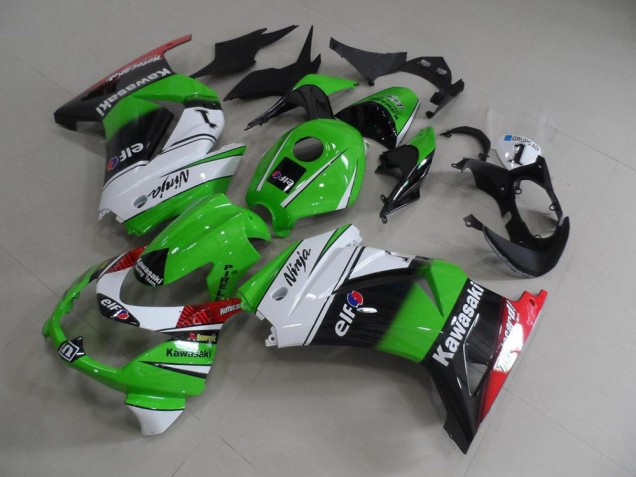 2008-2012 Grün Weiß Schwarz Kawasaki ZX250R Motorrad Verkleidungen 2008-2012 Grün Weiß Schwarz Kawasaki ZX250R Motorrad Verkleidungen