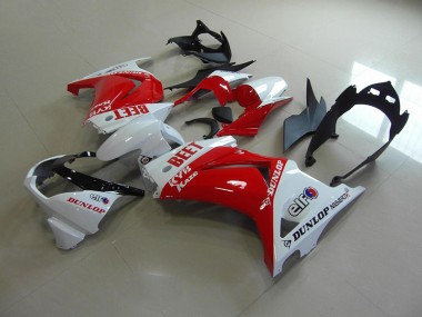 2008-2012 Rot Weiß BEET Kawasaki ZX250R Motorrad Verkleidung