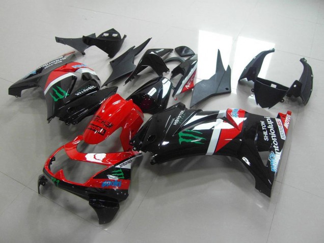 2008-2012 Rot und Schwarz Monster Kawasaki ZX250R Motorrad Verkleidung 2008-2012 Rot und Schwarz Monster Kawasaki ZX250R Motorrad Verkleidung