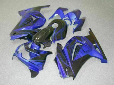 2008-2012 Schwarz Blau Kawasaki EX250 Motorrad Verkleidungen