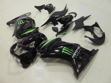2008-2012 Schwarz Grün Monster Energie Kawasaki ZX250R Motorrad Verkleidung