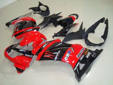 2008-2012 Schwarz Rot Monster Kawasaki ZX250R Motorrad Verkleidung
