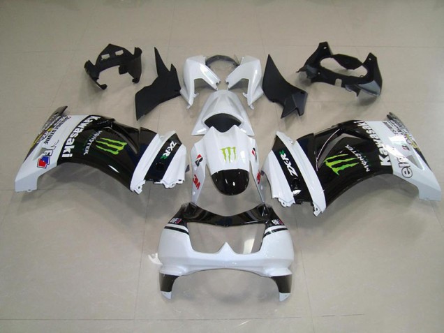 2008-2012 Schwarz weißes Monster Kawasaki ZX250R Motorrad Verkleidung 2008-2012 Schwarz weißes Monster Kawasaki ZX250R Motorrad Verkleidung