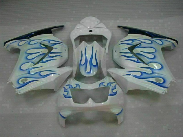 2008-2012 Weiß Blau Flamme Kawasaki EX250 Motorrad Verkleidung 2008-2012 Weiß Blau Flamme Kawasaki EX250 Motorrad Verkleidung