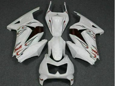 2008-2012 Weiß Rot Kawasaki EX250 Motorrad Verkleidung