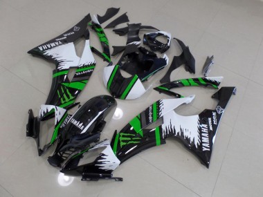 2008-2016 Besonders Weiß Grün Monster Yamaha YZF R6 Motorrad Verkleidung