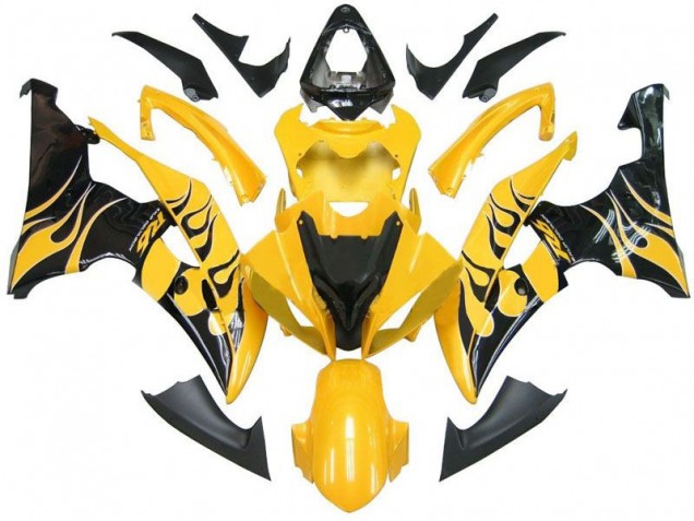 2008-2016 Gelb Schwarz Flamme R6 Yamaha YZF R6 Motorrad Verkleidung 2008-2016 Gelb Schwarz Flamme R6 Yamaha YZF R6 Motorrad Verkleidung