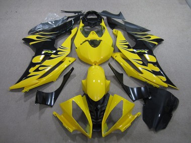 2008-2016 Gelb Schwarz Flamme Yamaha YZF R6 Motorrad Verkleidung