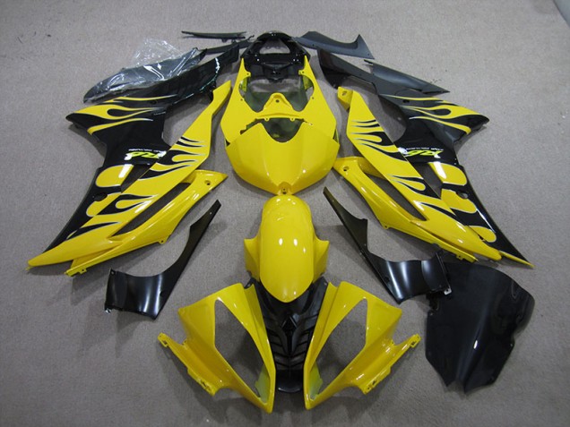 2008-2016 Gelb Schwarz Flamme Yamaha YZF R6 Motorrad Verkleidung