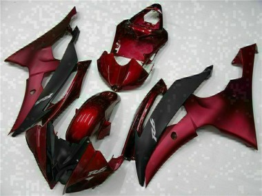 2008-2016 Rot Schwarz Yamaha YZF R6 Motorrad Vollverkleidung