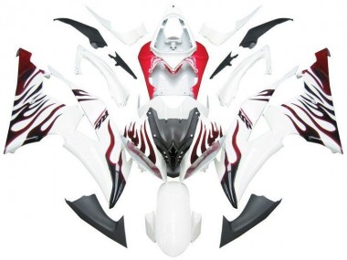2008-2016 Weiß Rot Flamme R6 Yamaha YZF R6 Motorrad Verkleidung