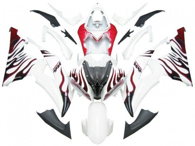 2008-2016 Weiß Rot Flamme R6 Yamaha YZF R6 Motorrad Verkleidung 2008-2016 Weiß Rot Flamme R6 Yamaha YZF R6 Motorrad Verkleidung