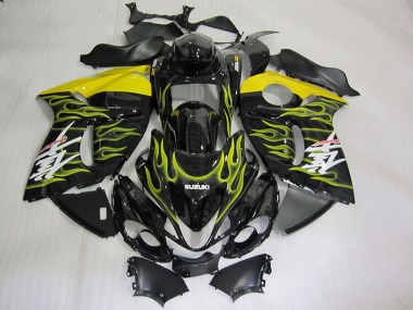 2008-2019 Schwarz Gelb Flamme Suzuki GSXR 1300 Hayabusa Motorrad Verkleidung