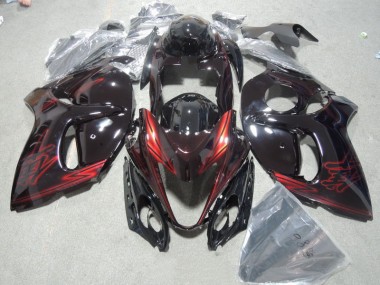 2008-2019 Schwarz Rot Suzuki GSXR 1300 Hayabusa Motorrad Vollverkleidung & Plastik
