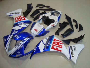 2009-2011 Blau Weiß Fiat Yamaha YZF R1 Motorrad Verkleidung