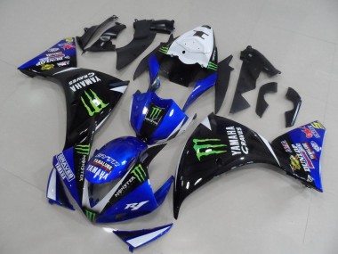 2009-2011 BlauSchwarz Monster Yamaha YZF R1 Motorrad Verkleidung