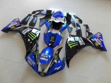 2009-2011 BlauSchwarz Monster Yamaha YZF R1 Motorrad Verkleidungen