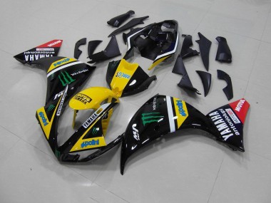 2009-2011 Gelb Schwarz Monster Yamaha YZF R1 Motorrad Verkleidungen