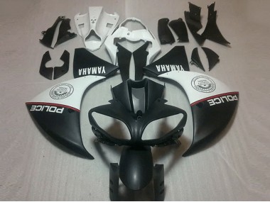 2009-2011 Matt Schwarz Weiß Yamaha YZF R1 Motorrad Verkleidung