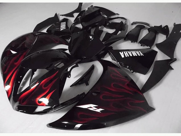 2009-2011 Rote Schwarz Flamme Yamaha YZF R1 Motorrad Verkleidung 2009-2011 Rote Schwarz Flamme Yamaha YZF R1 Motorrad Verkleidung