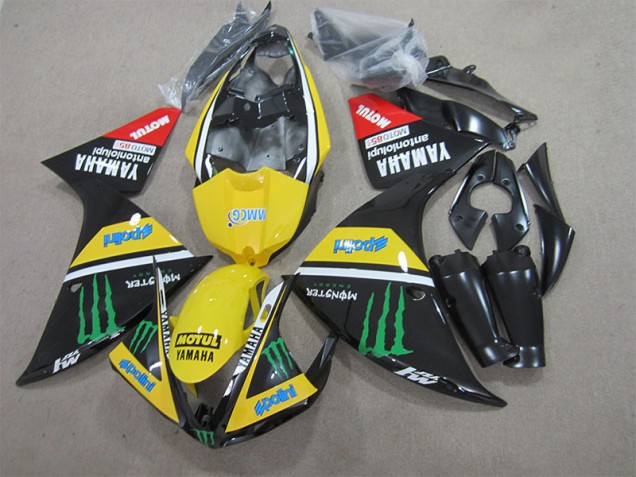 2009-2011 Schwarz Gelb Motul Monster Yamaha YZF R1 Motorrad Verkleidung 2009-2011 Schwarz Gelb Motul Monster Yamaha YZF R1 Motorrad Verkleidung