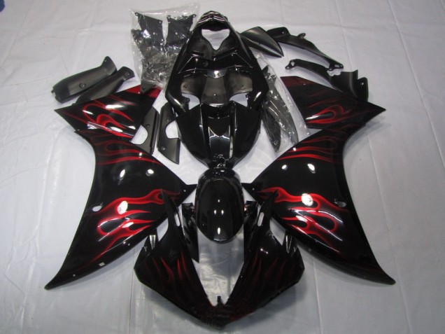 2009-2011 Schwarz rote Flamme Yamaha YZF R1 Motorrad Verkleidung 2009-2011 Schwarz rote Flamme Yamaha YZF R1 Motorrad Verkleidung