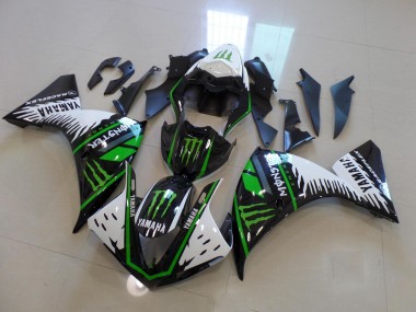 2009-2011 Weiß Grün Big Monster Yamaha YZF R1 Motorrad Verkleidung