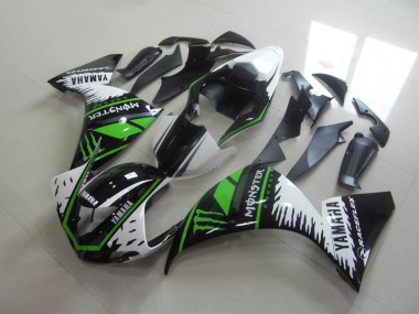 2009-2011 Weiß Grün Monster Yamaha YZF R1 Motorrad Verkleidung