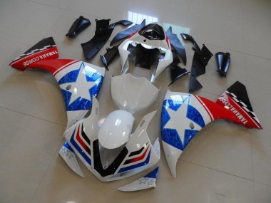 2009-2011 Weiß Schwarz Ducati Stern Yamaha YZF R1 Motorrad Verkleidung