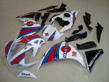 2009-2011 Weiß Schwarz Martini Yamaha YZF R1 Motorrad Verkleidung