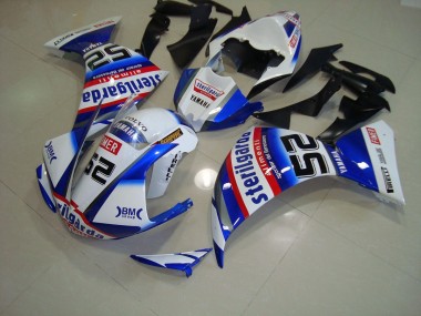 2009-2011 Weiß Schwarz Sterilgarda Yamaha YZF R1 Motorrad Verkleidung