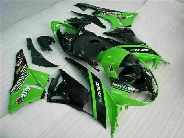 2009-2012 Grün Schwarz Kawasaki ZX6R Motorrad Verkleidung 2009-2012 Grün Schwarz Kawasaki ZX6R Motorrad Verkleidung