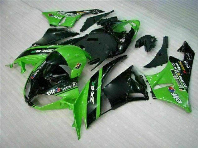 2009-2012 Grün Schwarz Kawasaki ZX6R Motorrad Verkleidung 2009-2012 Grün Schwarz Kawasaki ZX6R Motorrad Verkleidung