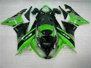 2009-2012 Grün Schwarz Kawasaki ZX6R Motorrad Verkleidung