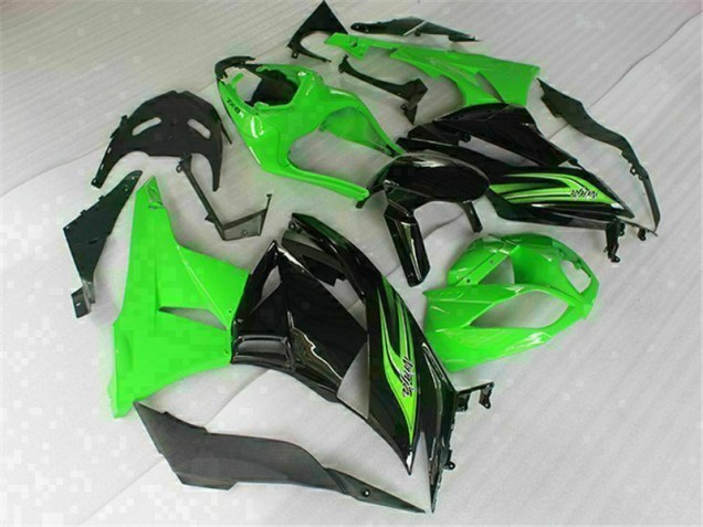 2009-2012 Grün Schwarz Kawasaki ZX6R Motorrad Verkleidungen