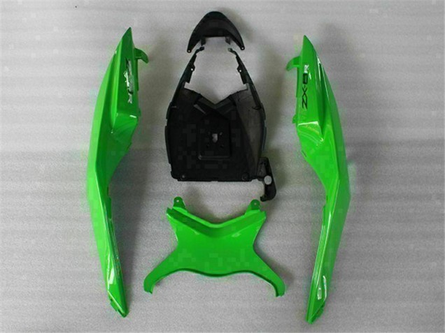 2009-2012 Grün Schwarz Kawasaki ZX6R Motorrad Verkleidungen